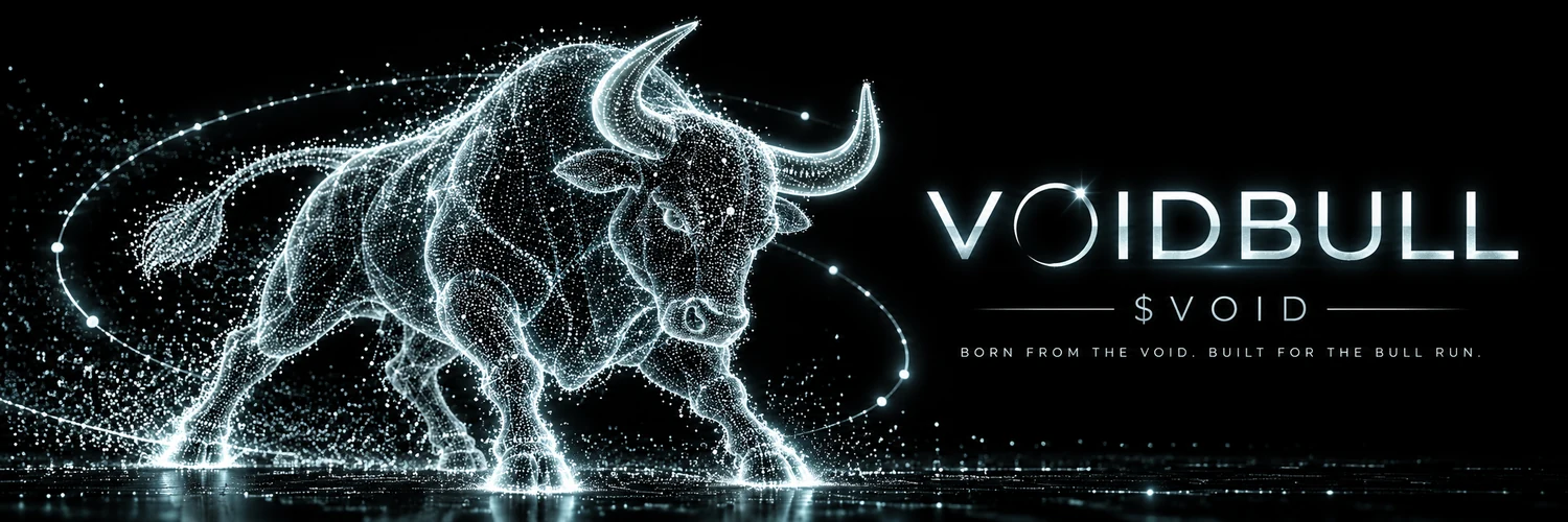 VOIDBULL banner with a luminous bull